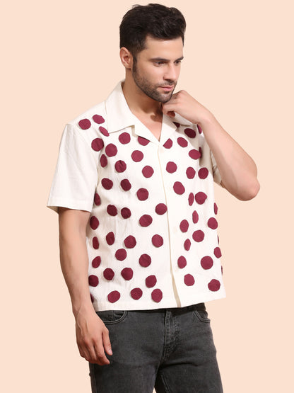 FLOWER APPLIQUE SHIRT