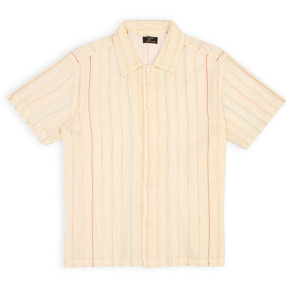 BEIGE WOOL THREAD COTTON SHIRT