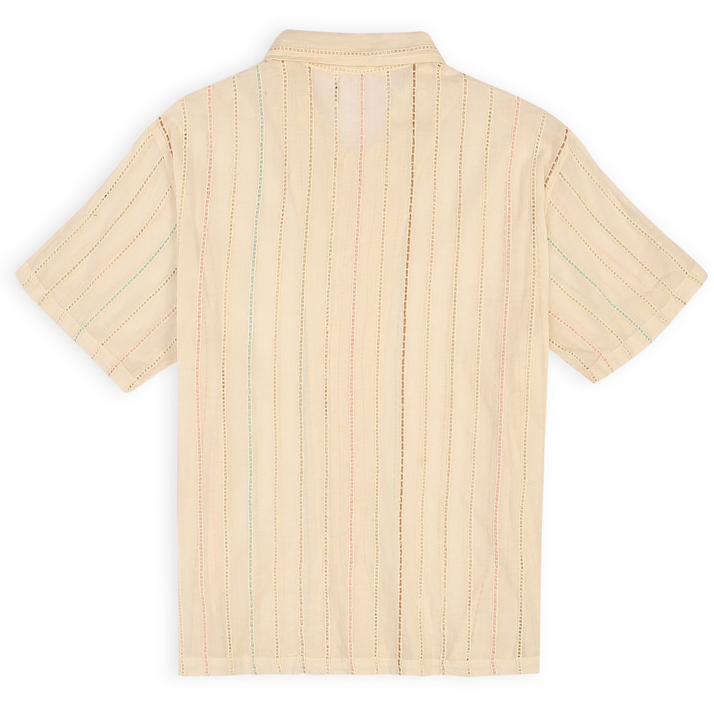 BEIGE WOOL THREAD COTTON SHIRT